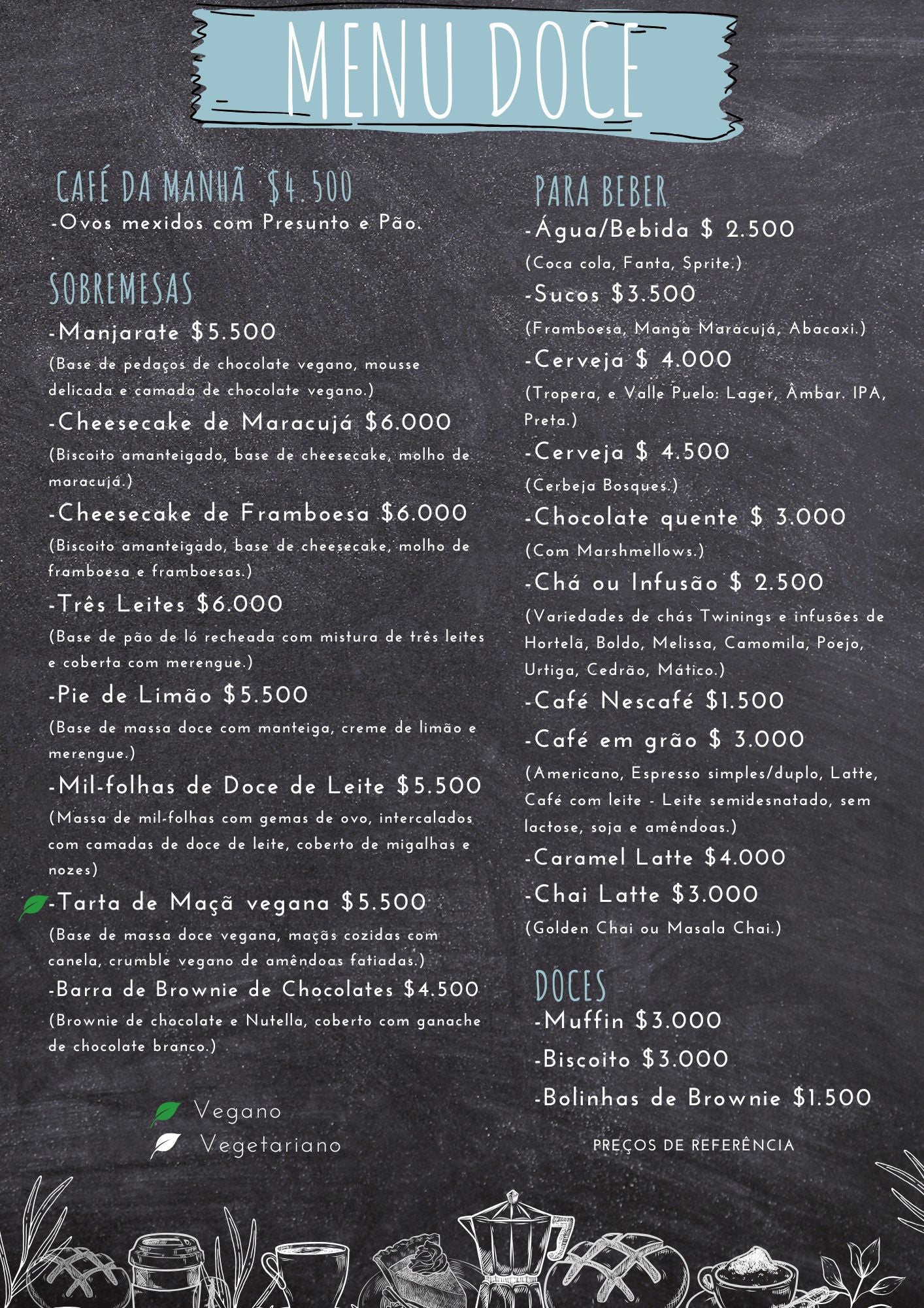 Menú cafetería Termas del Sol 6