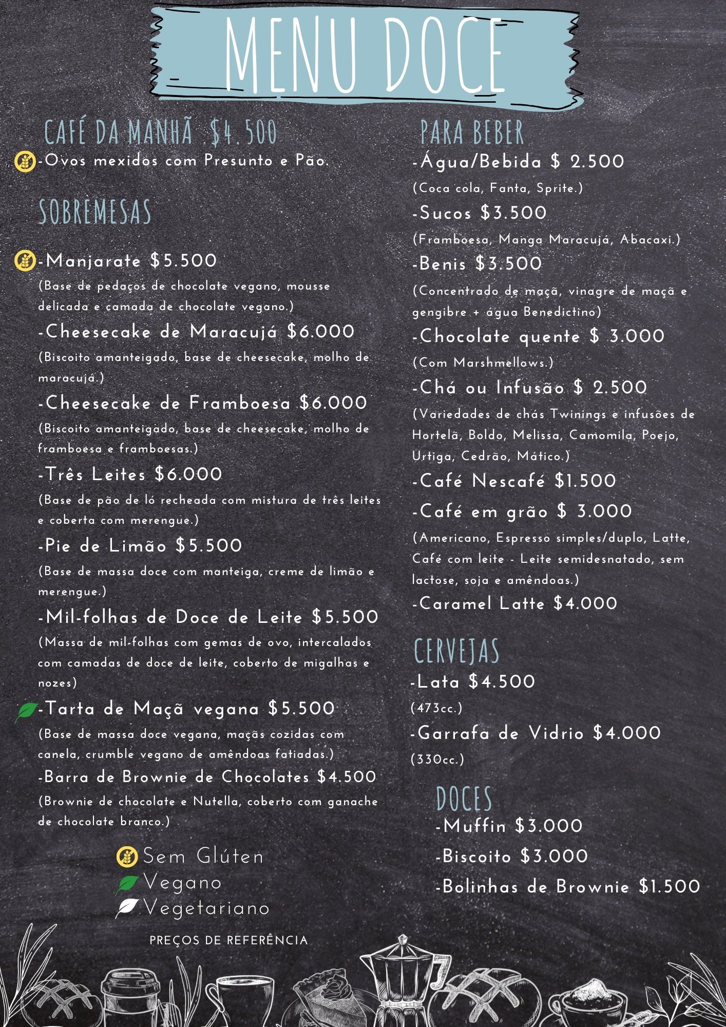 Menú cafetería Termas del Sol 5