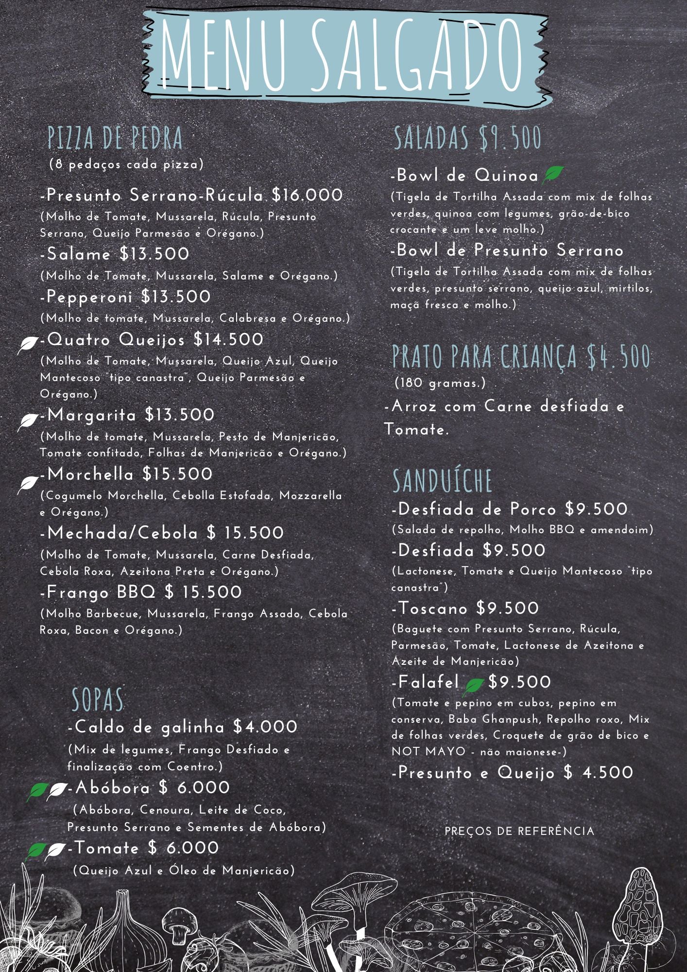 Menú cafetería Termas del Sol 5