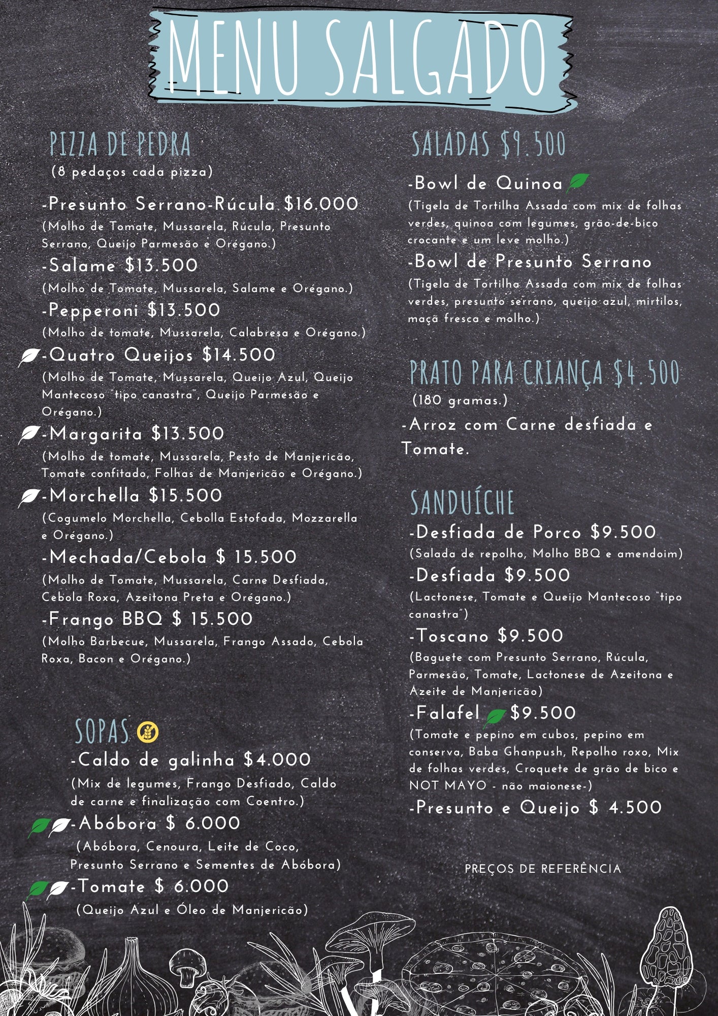 Menú cafetería Termas del Sol 6